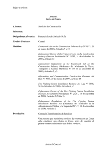 Sujeto a revisión  Servicios de Construcción Presencia Local (Artículo 10.5)