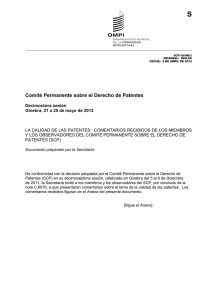 S Comité Permanente sobre el Derecho de Patentes