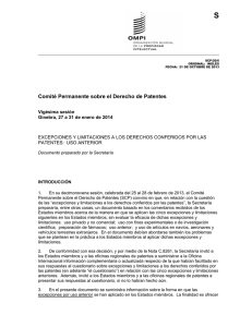 S Comité Permanente sobre el Derecho de Patentes Vigésima sesión