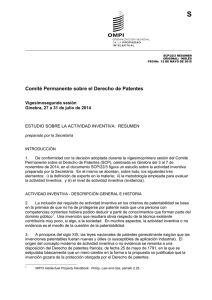 S Comité Permanente sobre el Derecho de Patentes Vigesimosegunda sesión