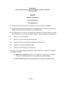 1.  La Lista de El Salvador del Anexo III... (a)  notas horizontales que limitan o clarifican los compromisos... Anexo III