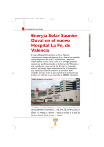 Energía Solar Saunier Duval en el nuevo Hospital La Fe, de Valencia