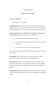 CAPÍTULO TRECE  SERVICIOS FINANCIEROS Artículo 13.1: Definiciones
