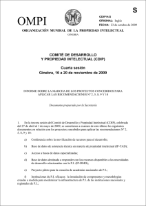 OMPI S COMITÉ DE DESARROLLO Y PROPIEDAD INTELECTUAL (CDIP)