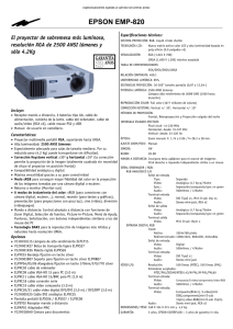 EPSON EMP-820 El proyector de sobremesa más luminoso, sólo 4.2Kg