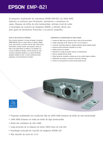 El proyector multimedia de sobremesa EPSON EMP-821 de 2600 ANSI