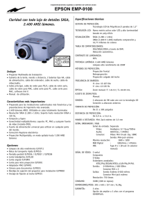 EPSON EMP-9100  Claridad con todo lujo de detalles SXGA, 2.400 ANSI lúmenes.