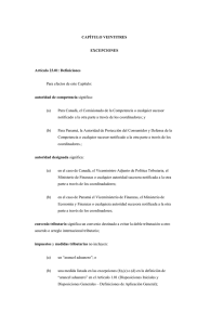 CAPÍTULO VEINTITRES  EXCEPCIONES Artículo 23.01: Definiciones