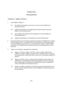 Capítulo Catorce  Telecomunicaciones Artículo 14.1:  Ámbito y Cobertura