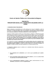 Centro de Opinión Pública de la Universidad de Belgrano PROYECTO: