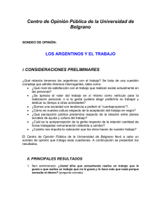 Centro de Opinión Pública de la Universidad de Belgrano CONSIDERACIONES PRELIMINARES