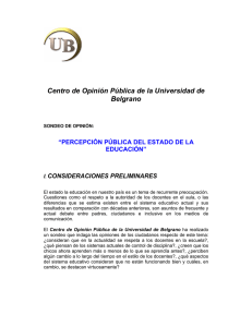 Centro de Opinión Pública de la Universidad de Belgrano EDUCACIÓN”