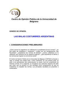 Centro de Opinión Pública de la Universidad de Belgrano CONSIDERACIONES PRELIMINARES