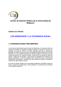 Centro de Opinión Pública de la Universidad de Belgrano CONSIDERACIONES PRELIMINARES