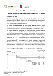 Informe técnico económico de la Dirección Nacional de Energía Resumen Ejecutivo