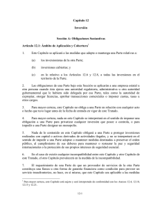 Capítulo 12 Inversión Sección A: Obligaciones Sustantivas