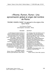 «Rhome, Rumon, Ruma». aproximación global al origen del nombre de Roma