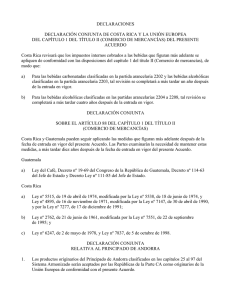 DECLARACIONES DECLARACIÓN CONJUNTA DE COSTA RICA Y LA UNIÓN EUROPEA