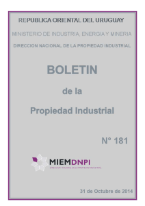 Boletín de la Propiedad Industrial N° 181