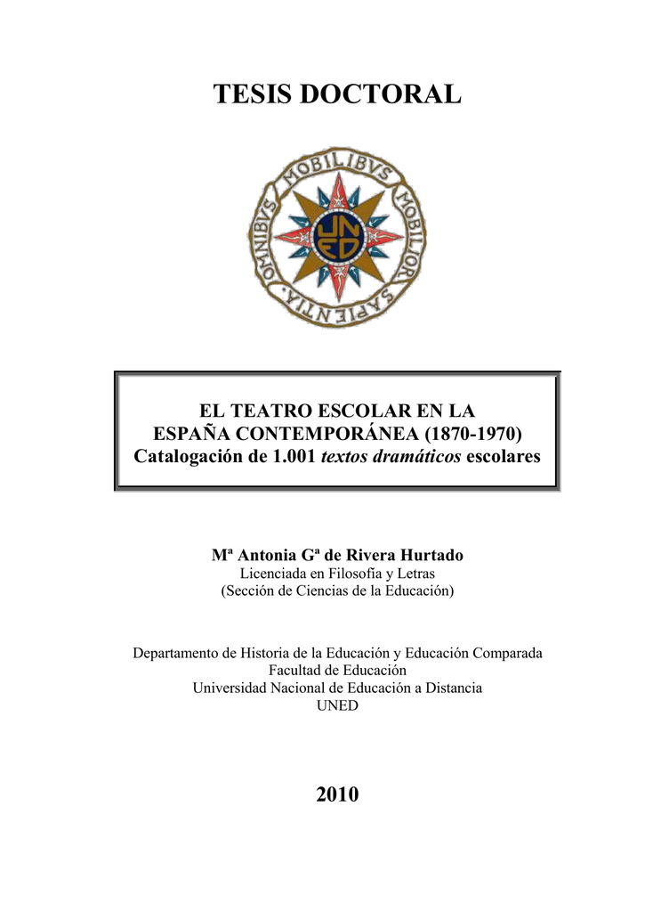 Contemporánea1870 1970 Teatro España Escolar En El Tesis La Doctoral TFc13JKl