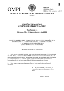 OMPI S COMITÉ DE DESARROLLO Y PROPIEDAD INTELECTUAL (CDIP)