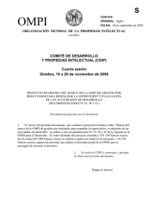 OMPI S COMITÉ DE DESARROLLO Y PROPIEDAD INTELECTUAL (CDIP)