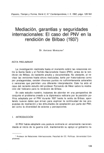 Mediación, garantías y seguridades internacionales: El caso del PNV en la