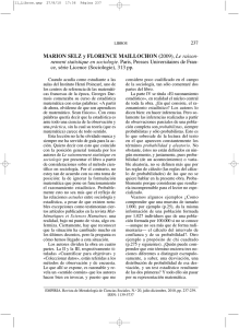 MARION SELZ y FLORENCE MAILLOCHON ( nement statistique en sociologie. 237