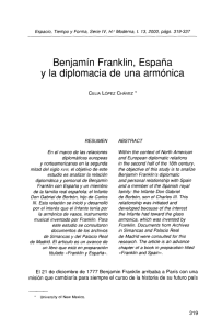 Benjamín Frankiin, España y la diplomacia de una armónica