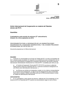 S Unión Internacional de Cooperación en materia de Patentes (Unión del PCT) Asamblea