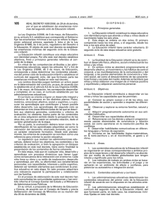 Enseñanzas mínimas de Educación Infantil Decreto 1630/2006
