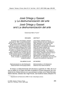 José Ortega y Gasset La deshumanización del arte C N