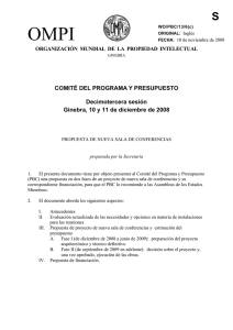 OMPI S COMITÉ DEL PROGRAMA Y PRESUPUESTO Decimotercera sesión