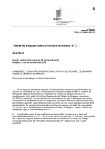 S Tratado de Singapur sobre el Derecho de Marcas (STLT) Asamblea