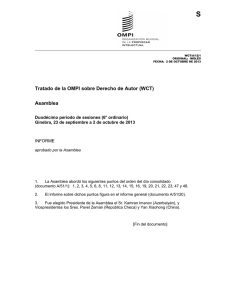 S Tratado de la OMPI sobre Derecho de Autor (WCT) Asamblea