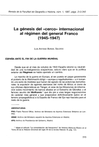 La génesis del «cerco» internacional al régimen del general Franco (1945-1947)