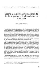 España y la política internacional del la nnundial