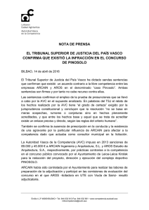 El Tribunal Superior de Justicia del Pa s Vasco confirma que hubo infracci n en el concurso de Pinosolo