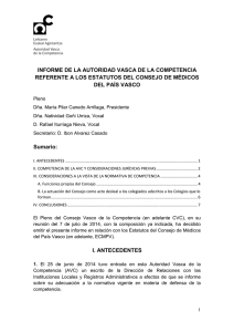 INFORME DE LA AUTORIDAD VASCA DE LA COMPETENCIA DEL PAÍS VASCO