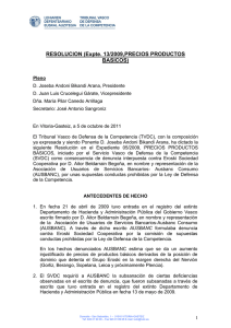 RESOLUCION (Expte. 13/2009,PRECIOS PRODUCTOS BASICOS)