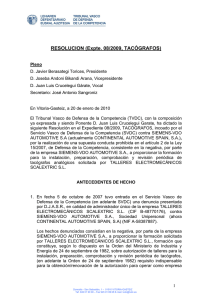 RESOLUCION (Expte. 08/2009, TACÓGRAFOS)