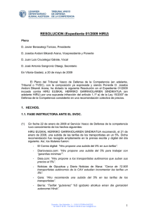 RESOLUCION (Expediente 01/2009 HIRU)