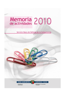 Servicio Vasco de Defensa de la Competencia. Memoria 2010