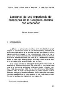 Lecciones de una experiencia de enseñanza de la Geografía asistida con ordenador