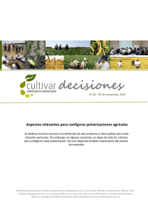 decisiones Aspectos relevantes para configurar pulverizaciones agrícolas