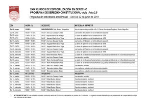 XXIX CURSOS DE ESPECIALIZACIÓN EN DERECHO