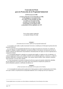 Convenio de París para la Protección de la Propiedad Industrial