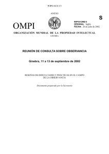 OMPI S REUNIÓN DE CONSULTA SOBRE OBSERVANCIA