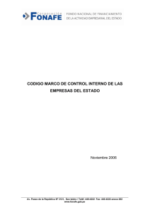 CODIGO MARCO DE CONTROL INTERNO DE LAS EMPRESAS DEL ESTADO Noviembre 2006