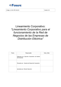Lineamiento Corporativo: “Lineamiento Corporativo para el funcionamiento de la Red de